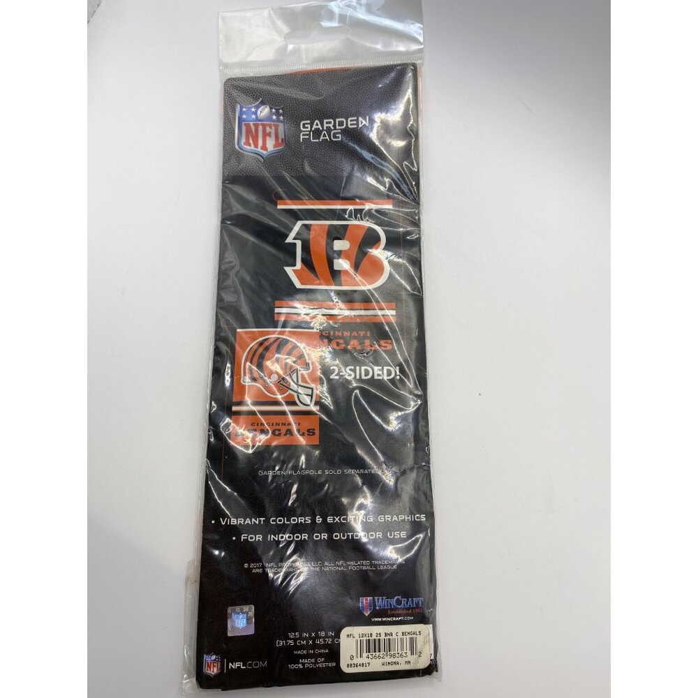 NFL Cincinnati Bengals 2-Sided Garden Flag By WinCraft  12.5" x 18" Vibrant Grap